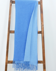 Double Face Classic Woven Throw Carolina Blue