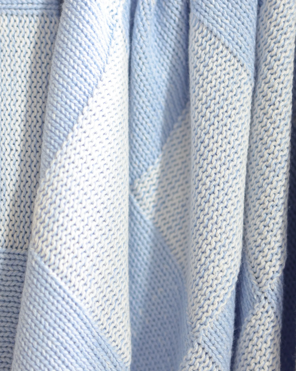 Charlie Knit Baby Blanket Weekend Blue & White
