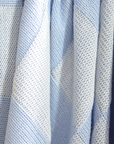 Charlie Knit Baby Blanket Weekend Blue & White