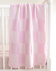 Charlie Knit Baby Blanket Bermuda Pink & White