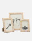 Toluca Frame White & Natural Stripe Raffia