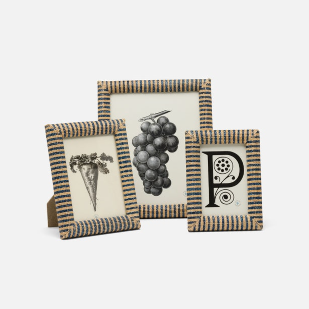 Toluca Frame Navy & Natural Stripe Raffia