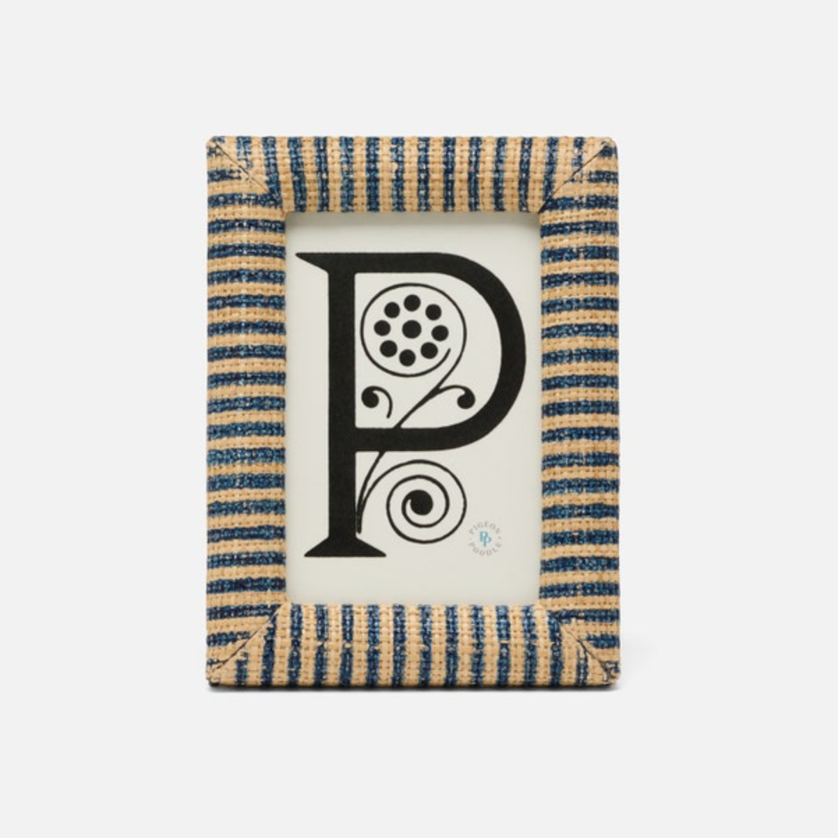 Toluca Frame Navy & Natural Stripe Raffia