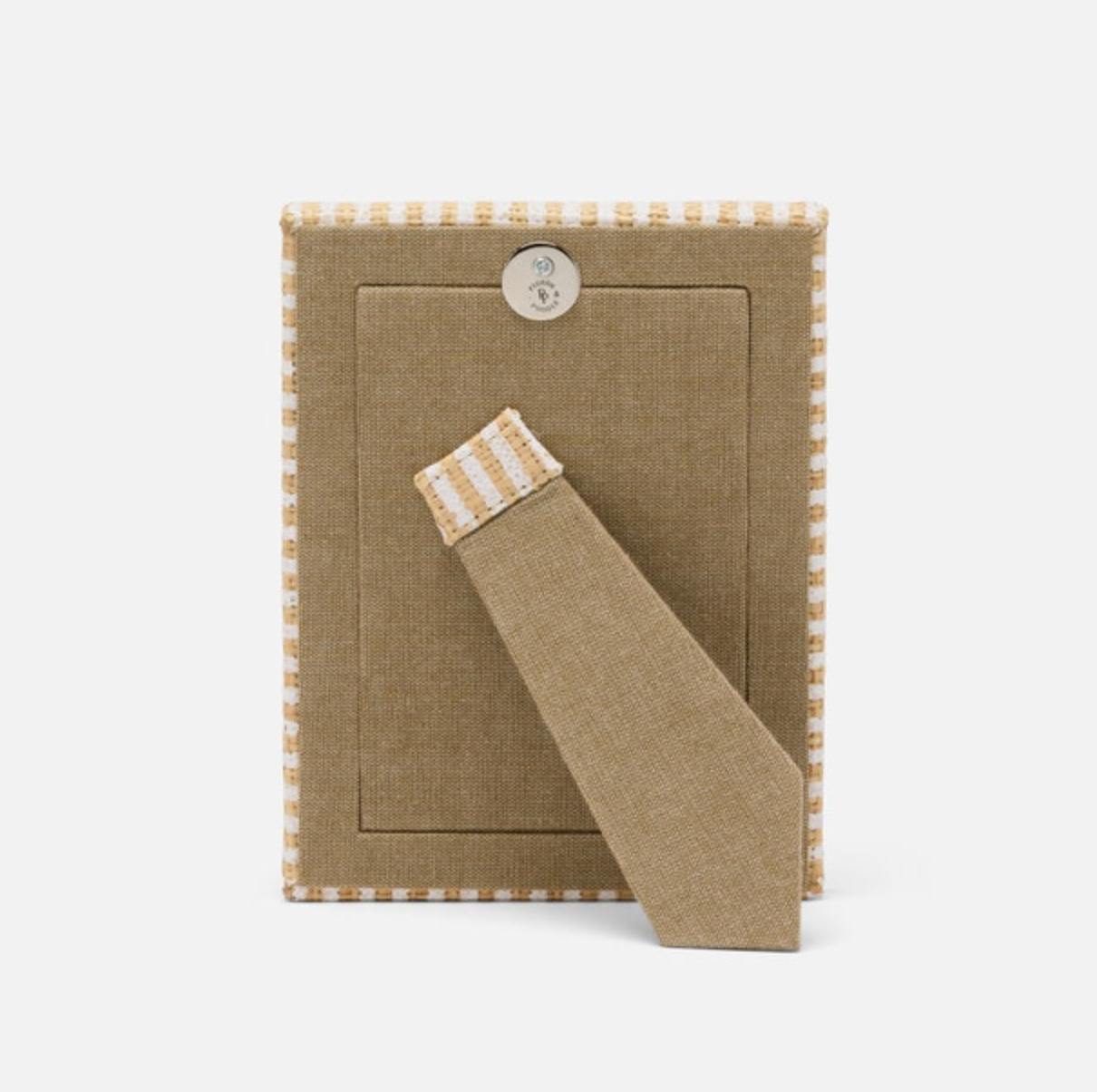 Toluca Frame White & Natural Stripe Raffia
