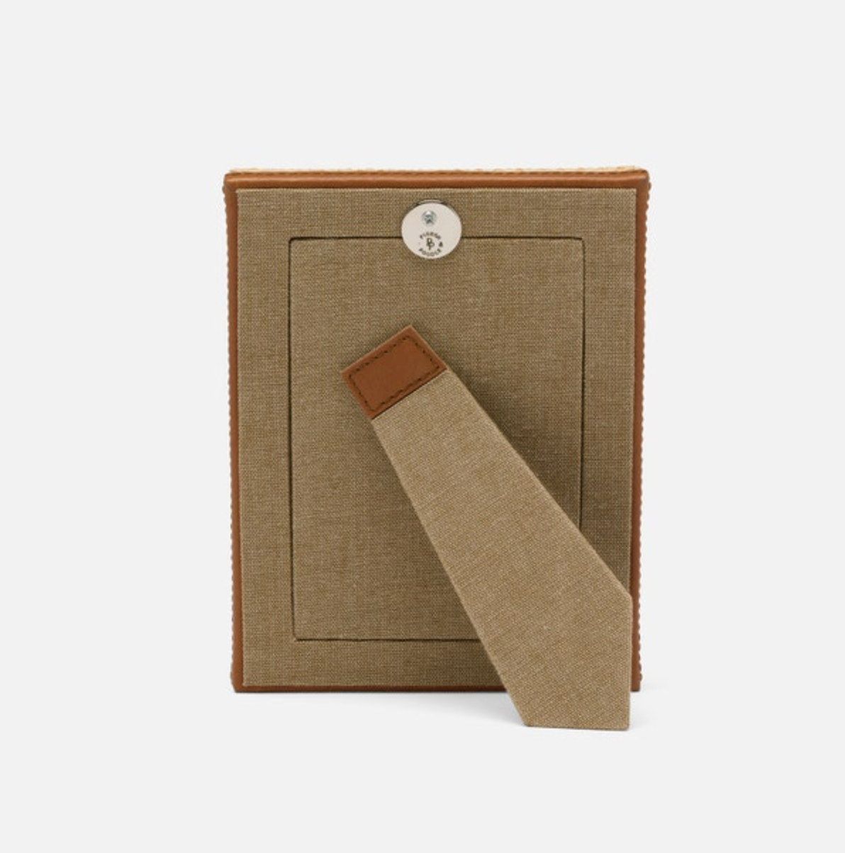 Hanford Saddle Leather Raffia Frame