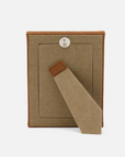 Hanford Saddle Leather Raffia Frame