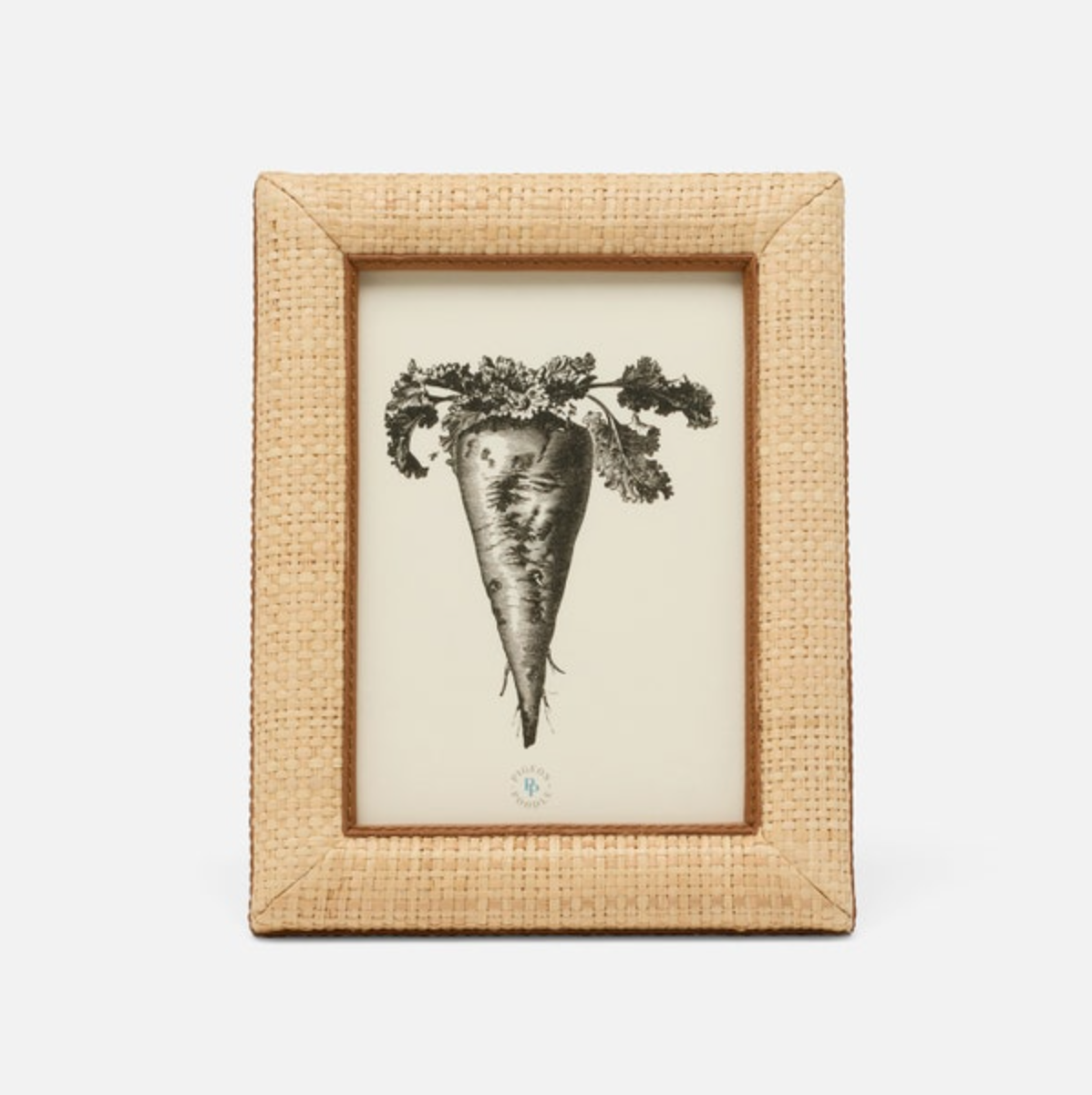 Hanford Saddle Leather Raffia Frame