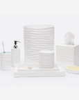 Solin White Lacquer Wastebasket