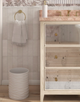 Solin White Lacquer Wastebasket