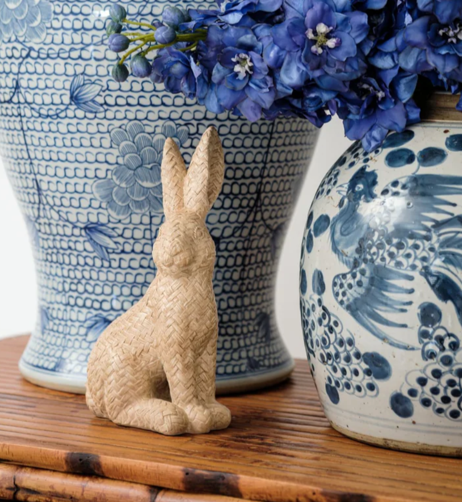 Rattan Weave Easter Bunnies-Set/2