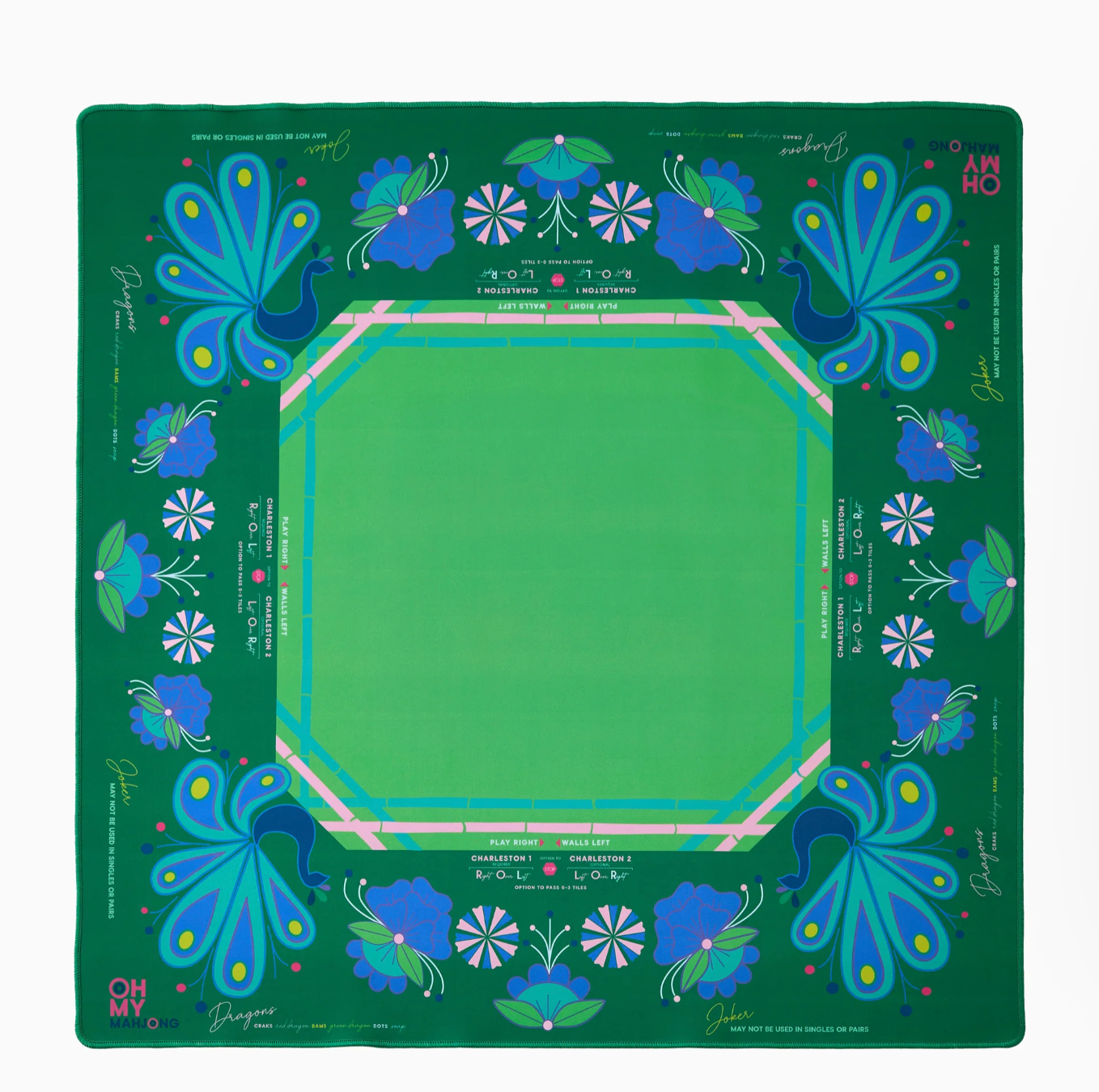 OH MY MAHJONG Birdie Green Mahjong Mat