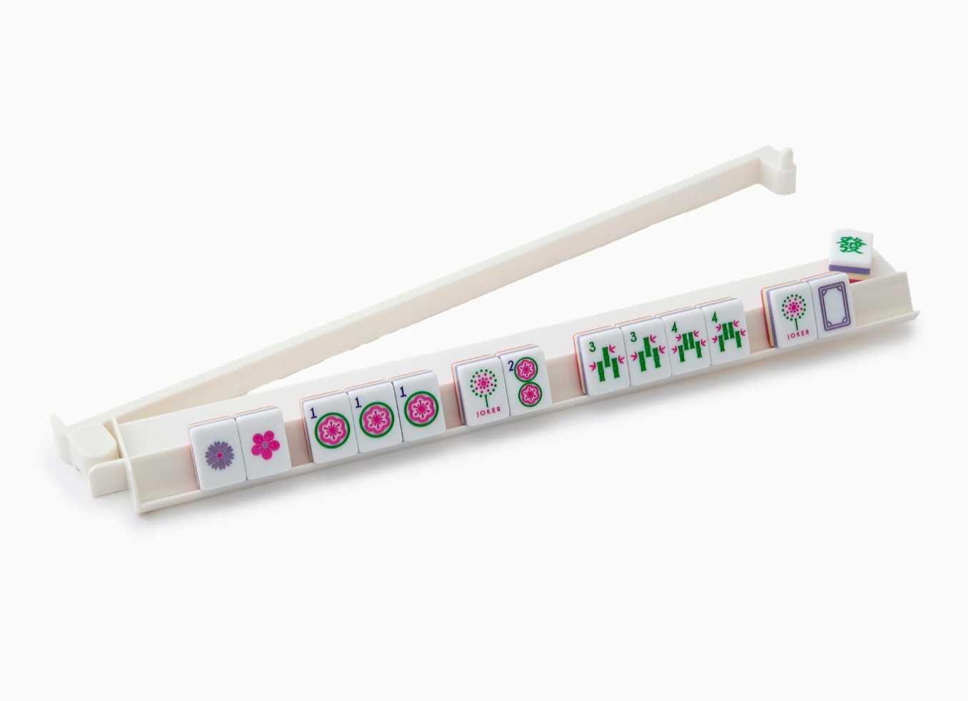 OH MY MAHJONG White Acrylic Rack & Pusher Set