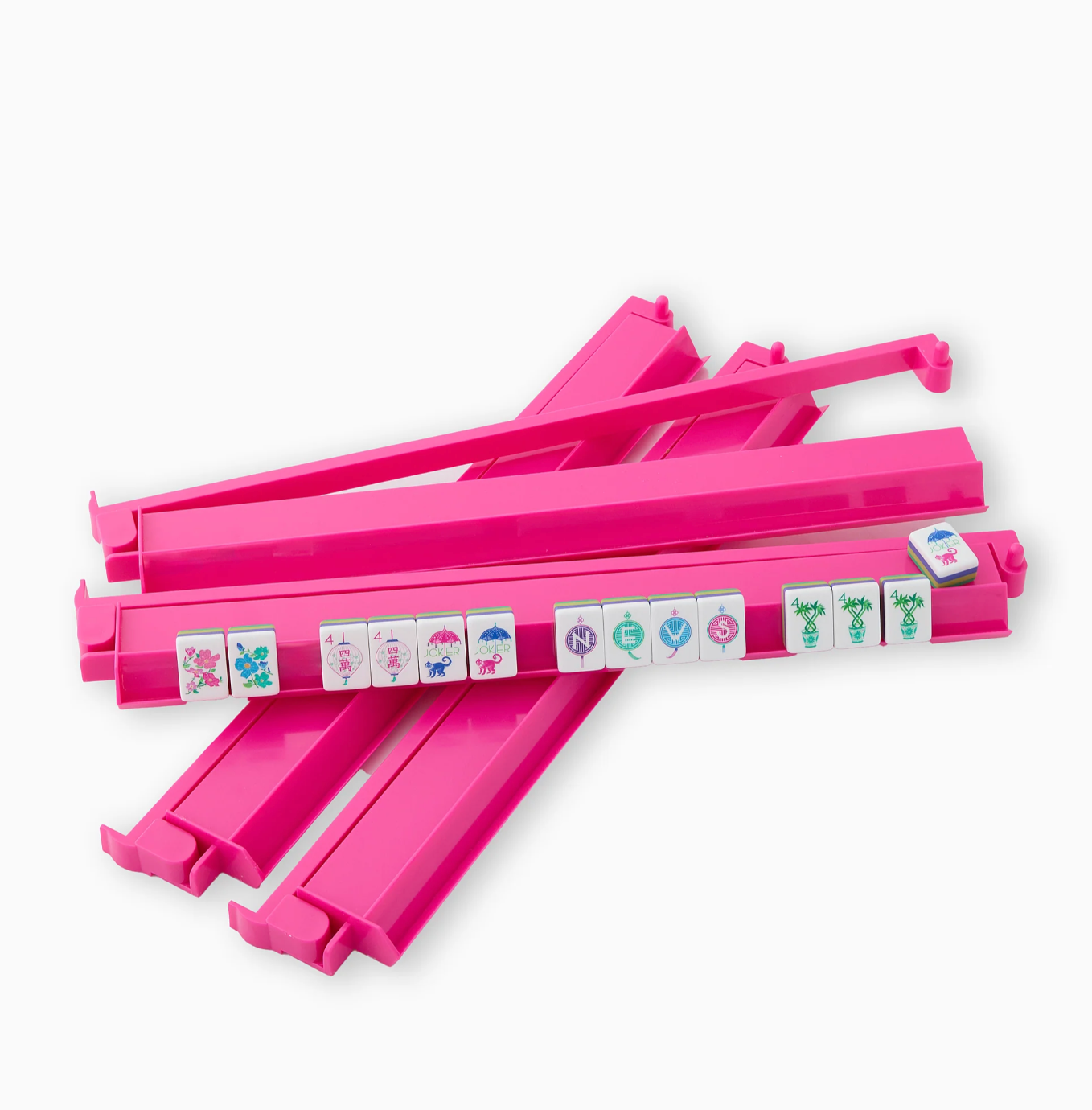 OH MY MAHJONG Hot Pink Acrylic Rack & Pusher Set