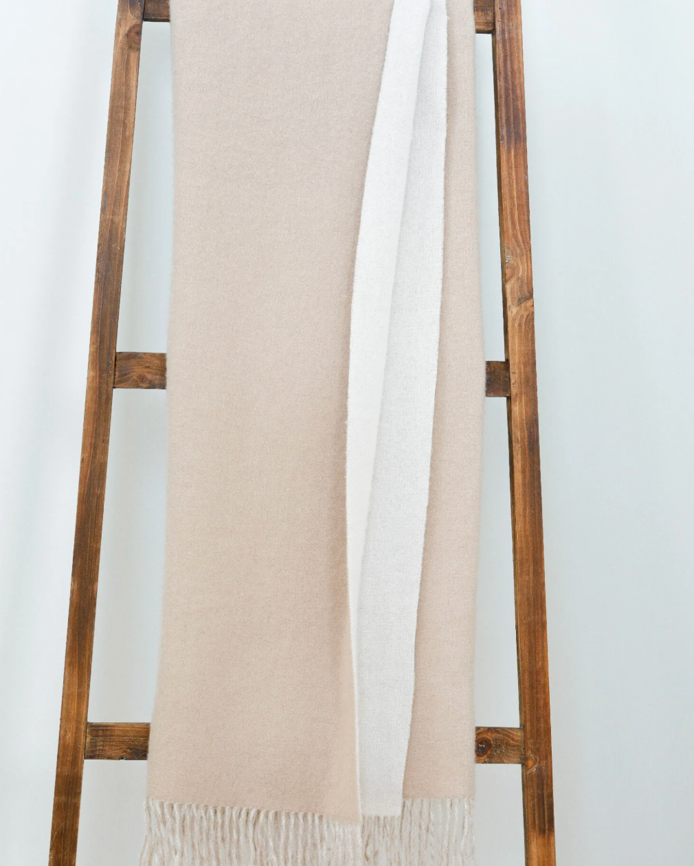 Double Face Classic Woven Throw White & Bisque