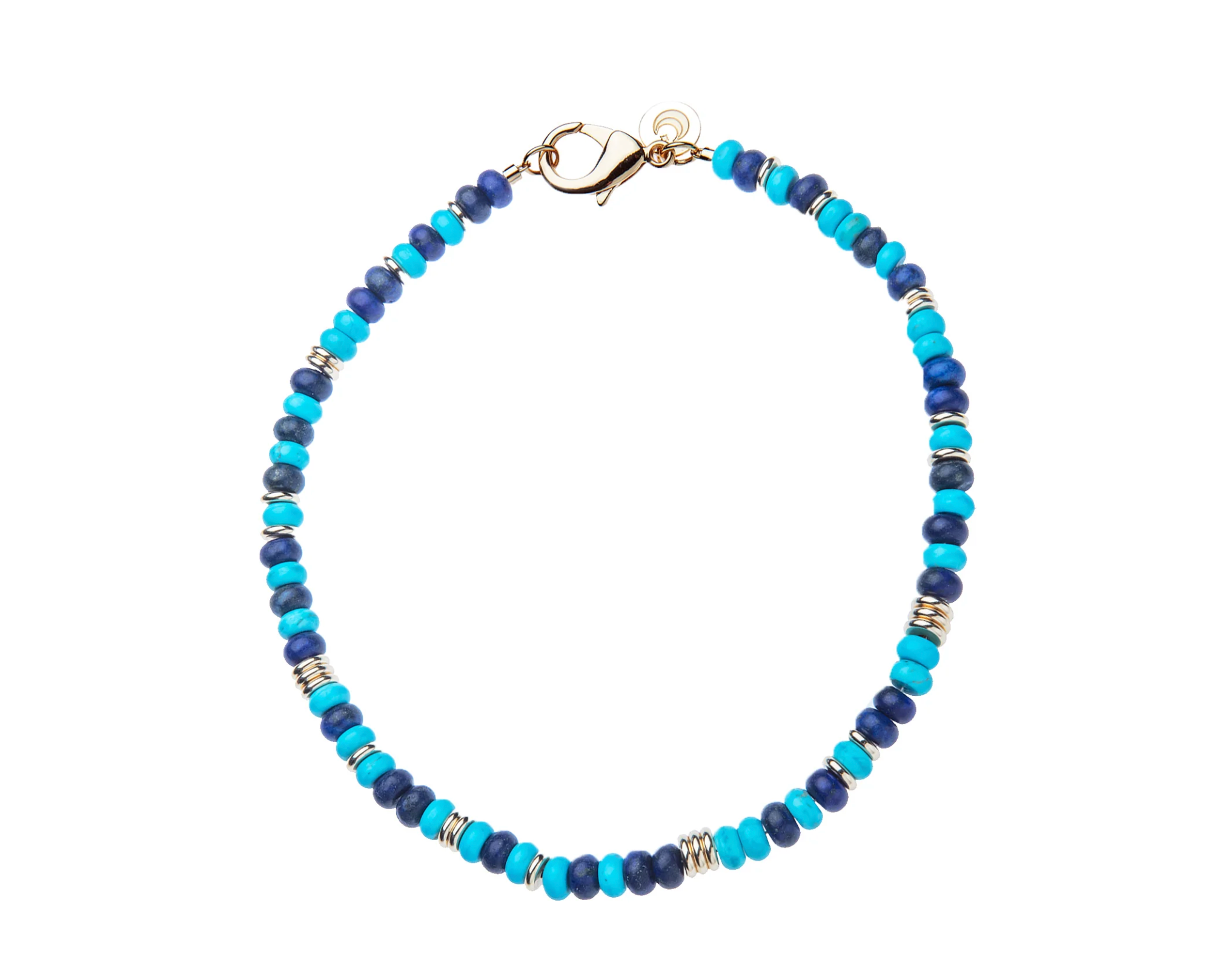 JANE WIN Gumdrop Beaded Necklace in Lapis & Turquoise Mix
