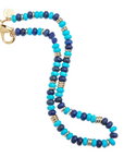 JANE WIN Gumdrop Beaded Necklace in Lapis & Turquoise Mix