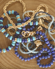 JANE WIN Diamond Cut Double Wrap Beaded Necklace Kyanite