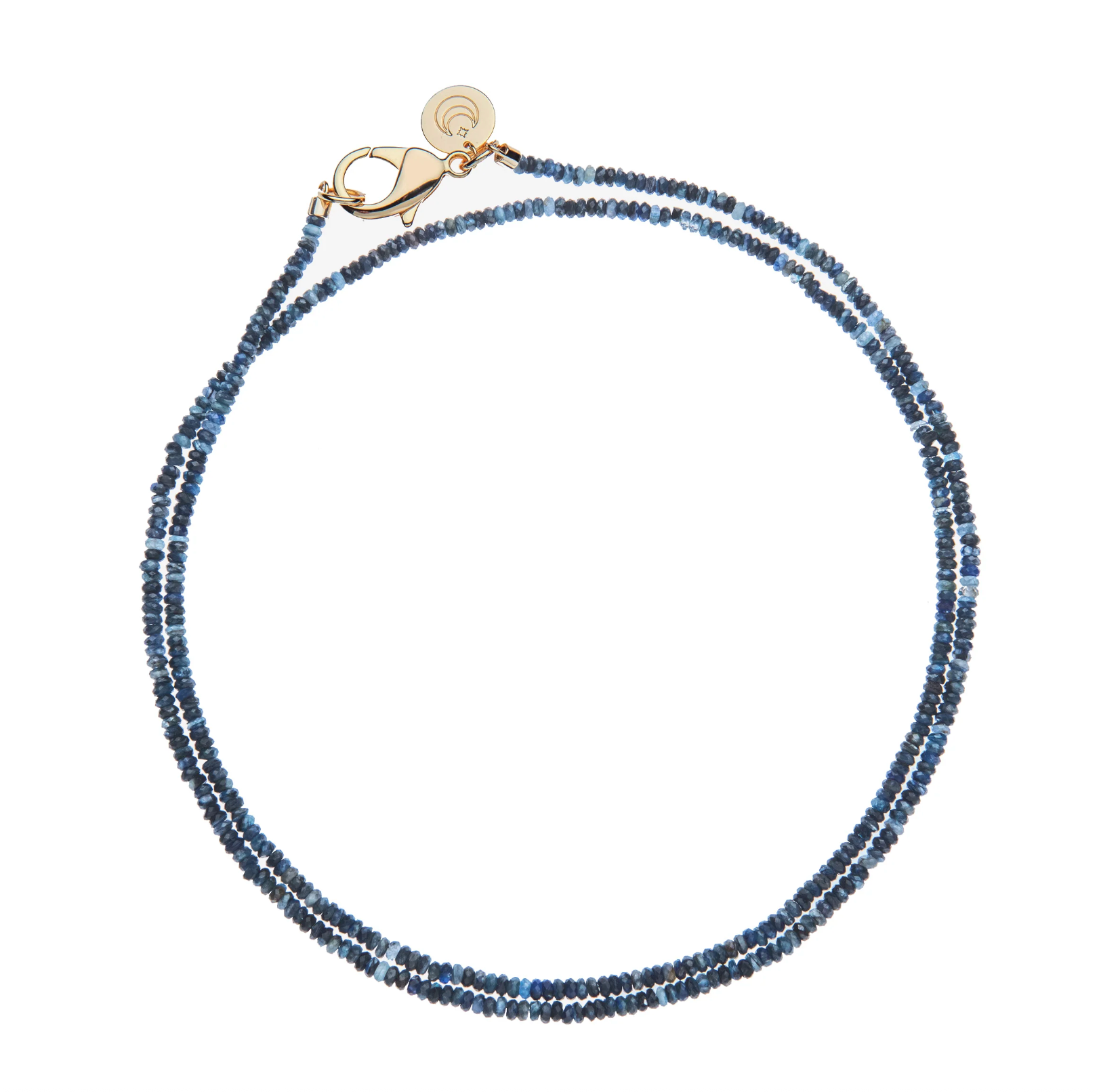 JANE WIN Diamond Cut Double Wrap Beaded Necklace Kyanite