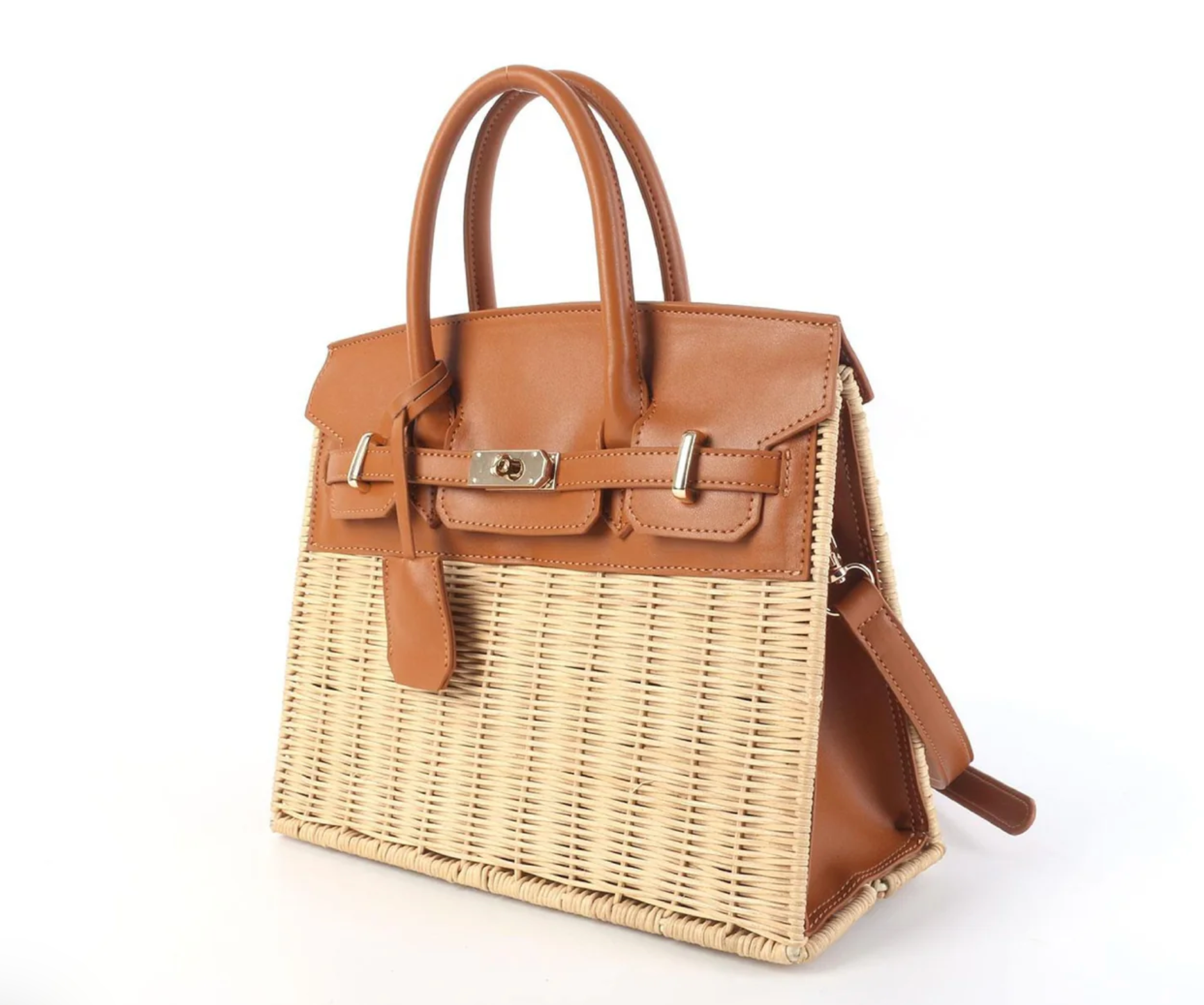 Margo Wicker Handbag Camel