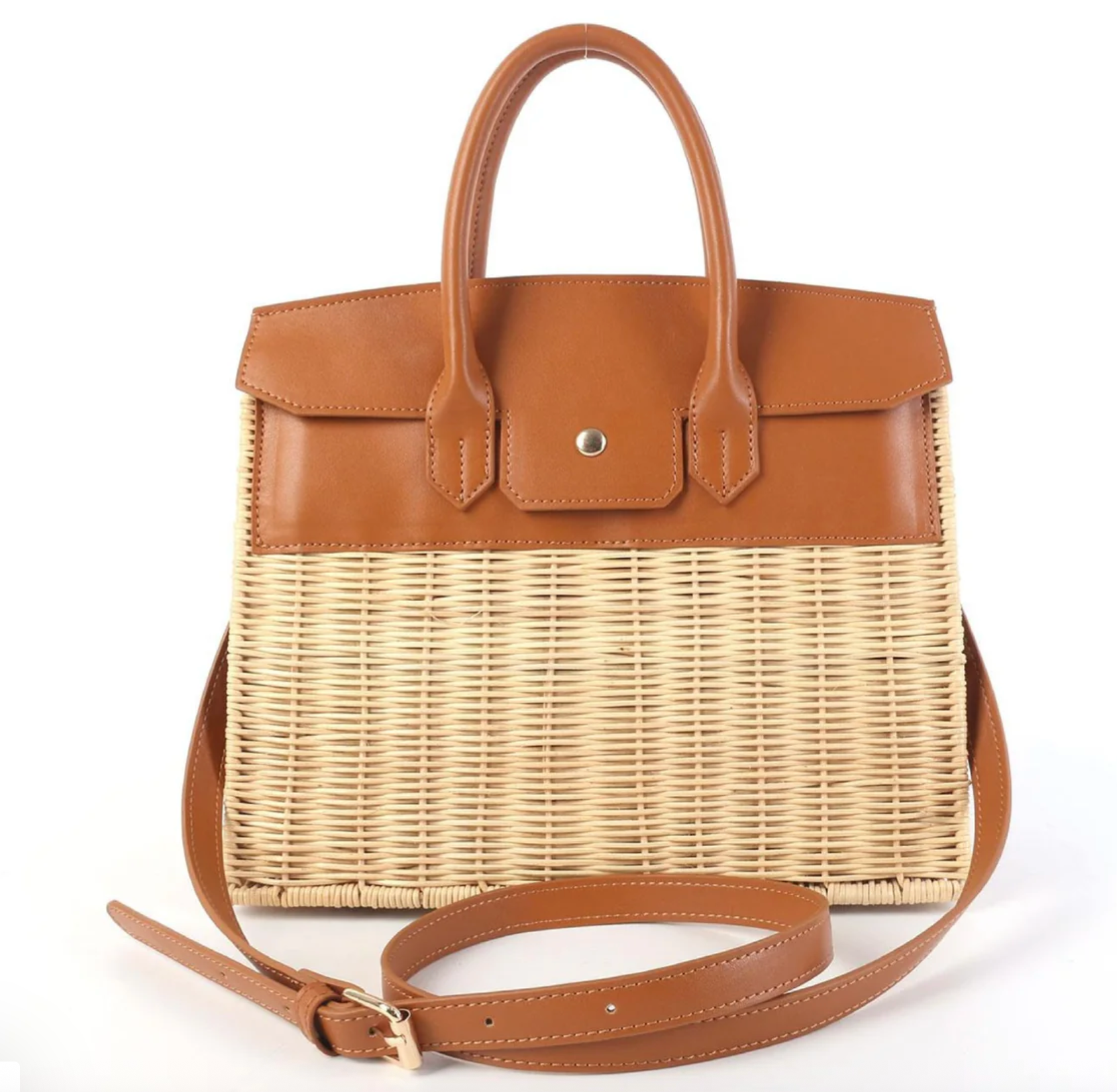 Margo Wicker Handbag Camel