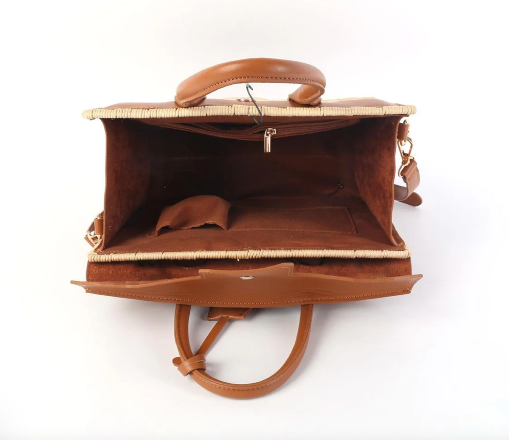Margo Wicker Handbag Camel