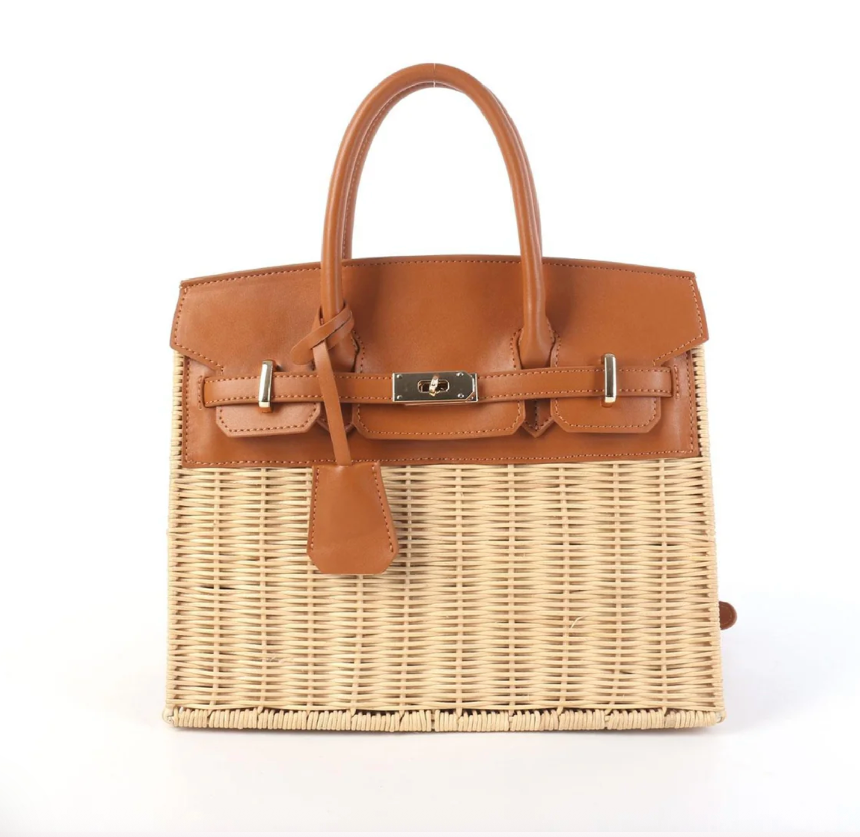 Margo Wicker Handbag Camel