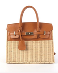 Margo Wicker Handbag Camel
