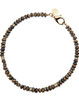 JANE WIN Gumdrop Beaded Necklace Tiger's Eye