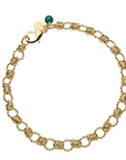 JANE WIN Rings of Gold Chain with Malachite Bead