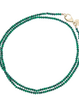 JANE WIN Double Wrap Diamond Cut Beaded Necklace Malachite
