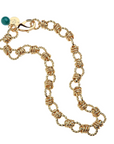 JANE WIN Rings of Gold Chain with Malachite Bead