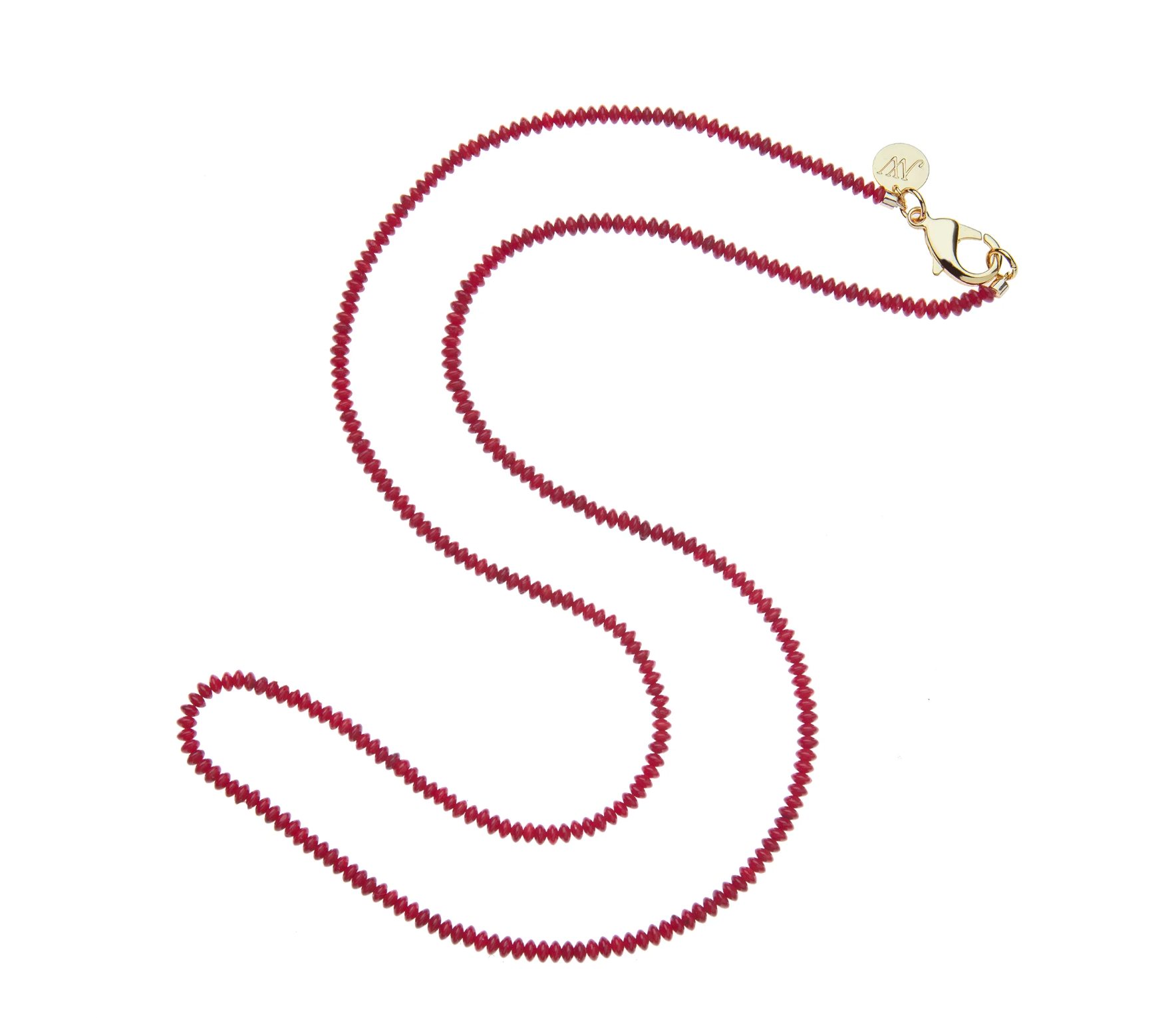 JANE WIN Double Wrap Beaded Necklace Crimson Coral
