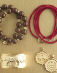 JANE WIN Double Wrap Beaded Necklace Crimson Coral