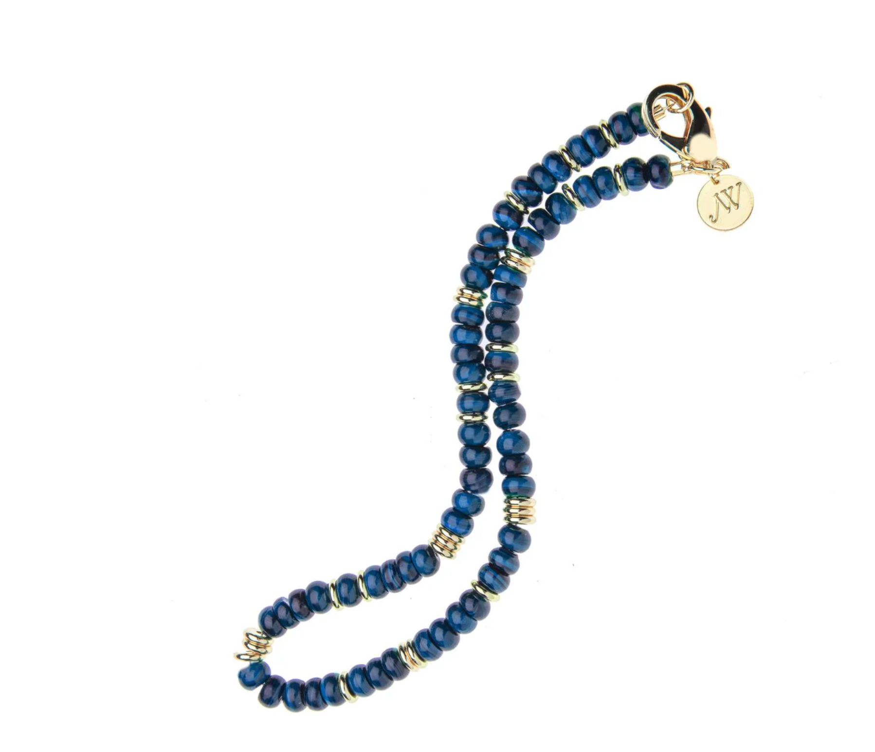 JANE WIN Gumdrop Beaded Necklace Lapis