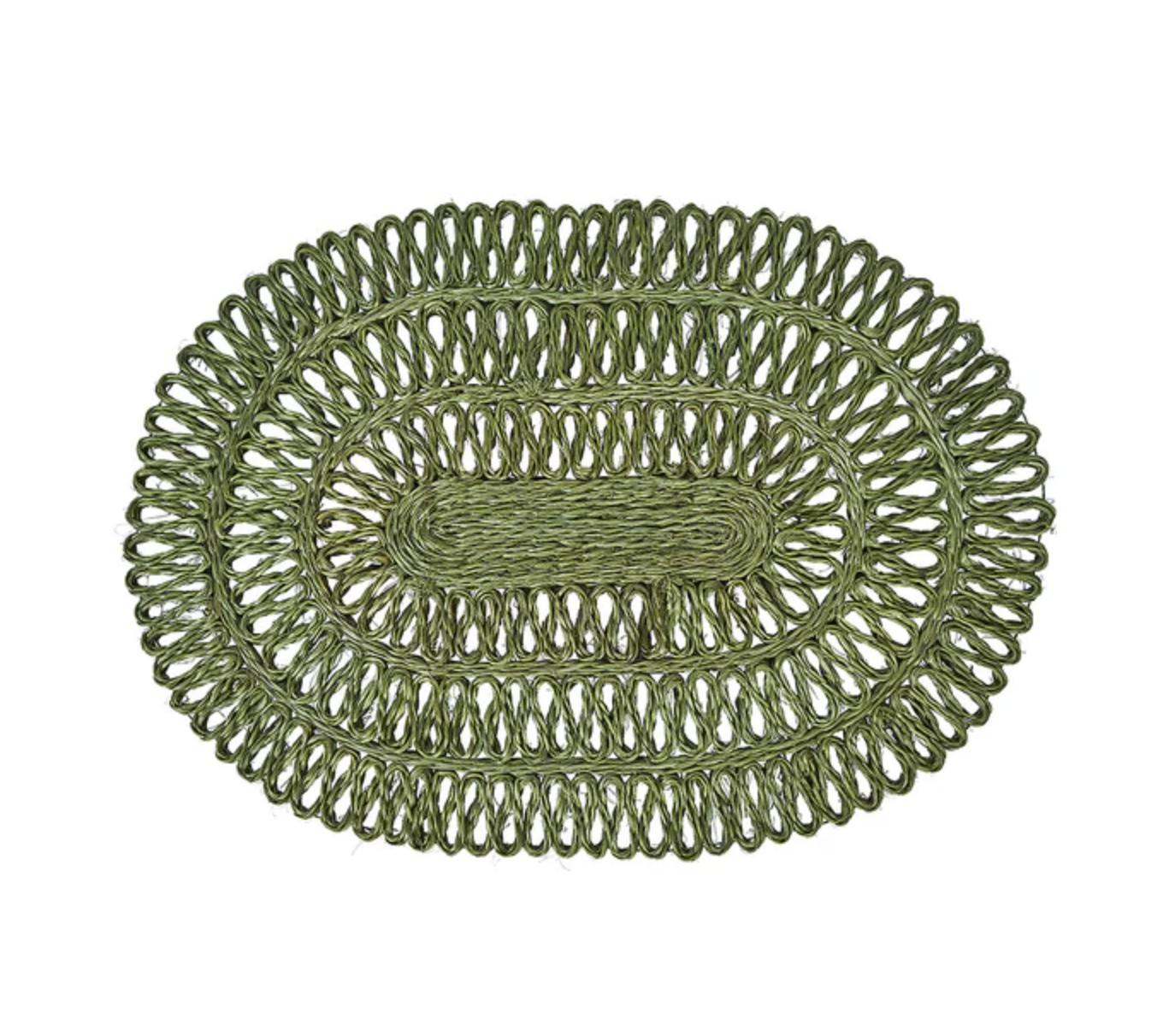 JULISKA Straw Loop Oval Placemat Seagrass-Set/4