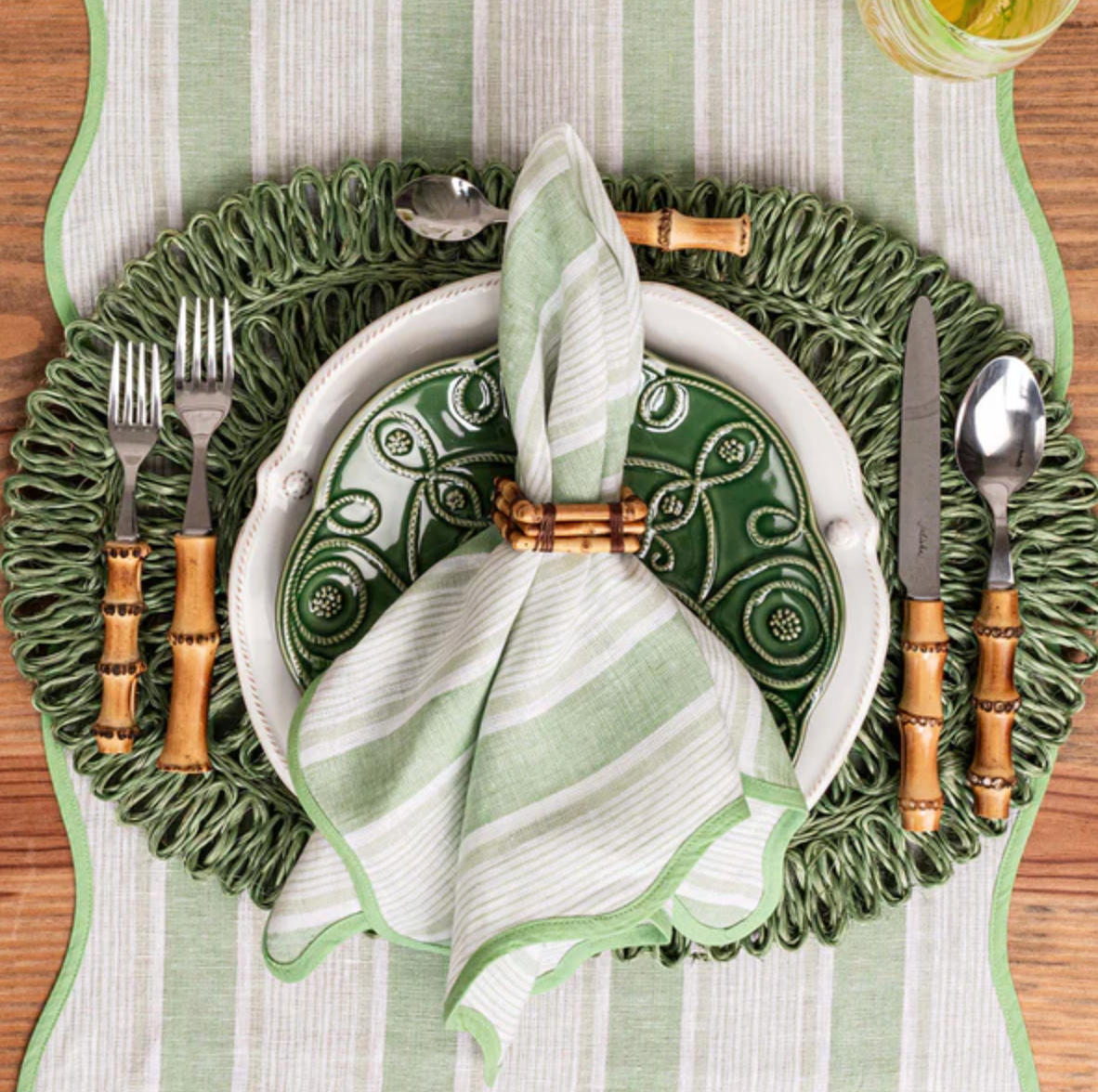 JULISKA Straw Loop Oval Placemat Seagrass-Set/4