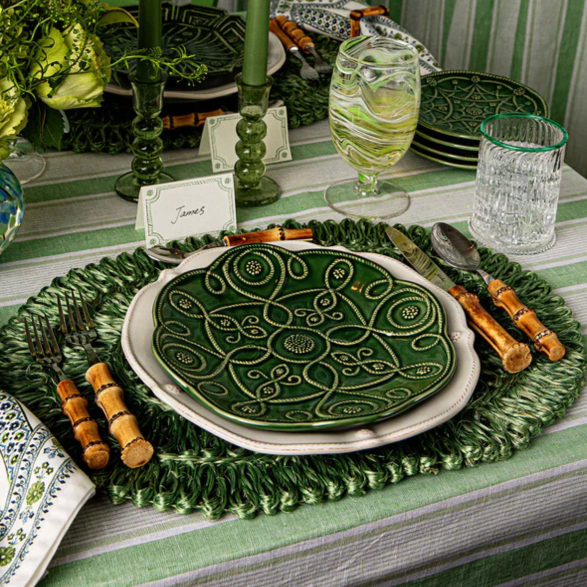 JULISKA Straw Loop Oval Placemat Seagrass-Set/4