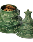 JULISKA Berry & Thread Christmas Tree Cookie Jar w/ Lid Basil
