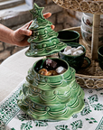 JULISKA Berry & Thread Christmas Tree Cookie Jar w/ Lid Basil
