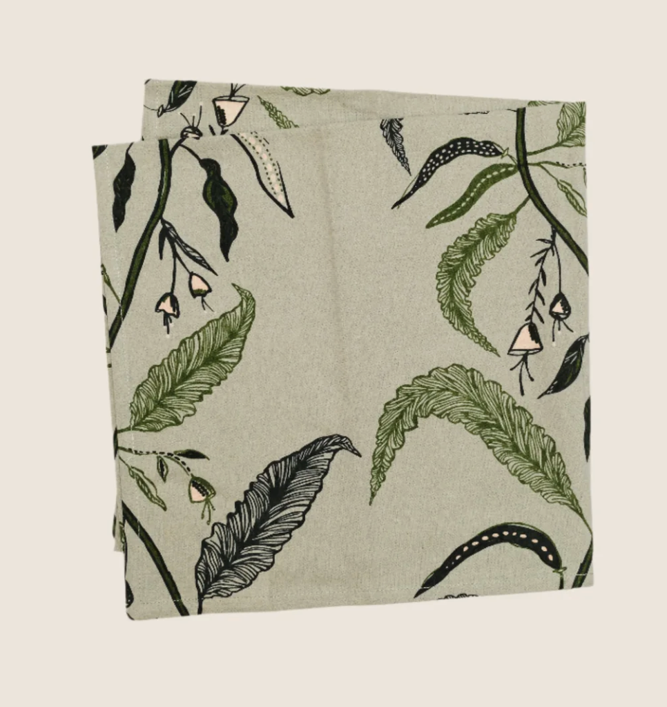 MAISON VENU Tulleries Evergreen Napkins-Set/4