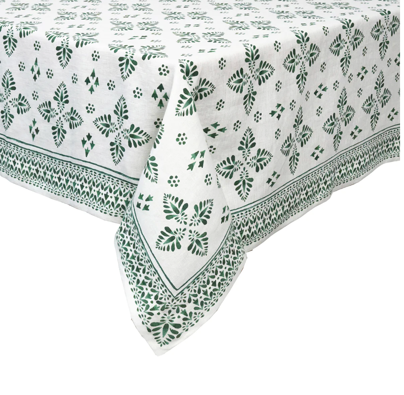 JULISKA Iberian Border Tablecloth Evergreen