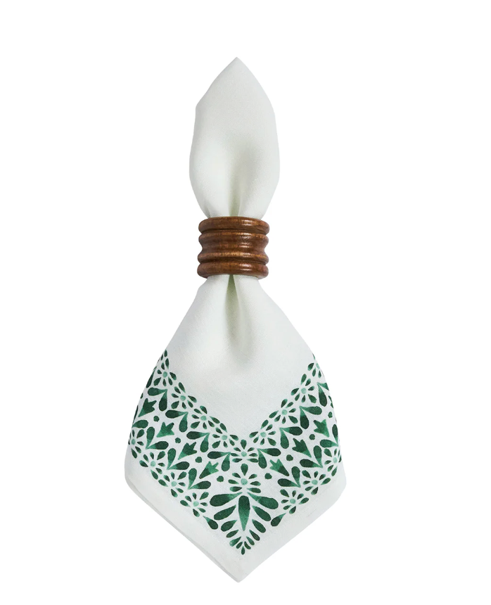 JULISKA Iberian Border Napkin Set/4 Evergreen