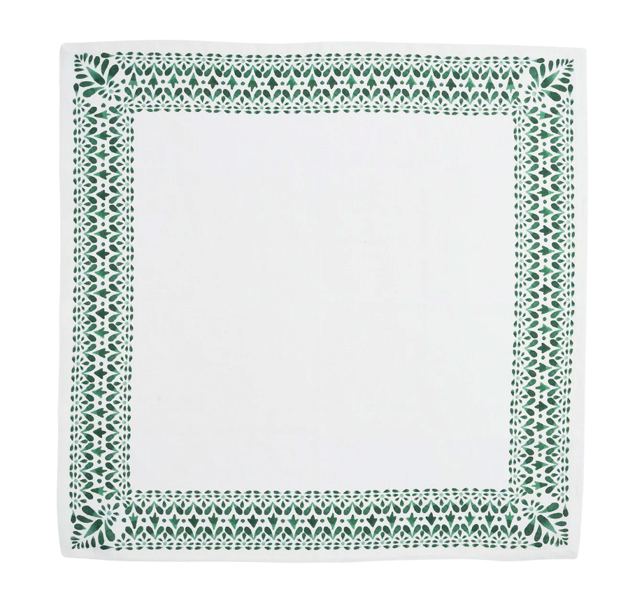 JULISKA Iberian Border Napkin Set/4 Evergreen