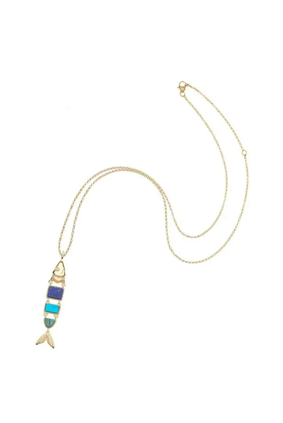 JANE WIN Carpe Diem Fish Pendant w/ Delicate Adjustable Chain