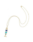 JANE WIN Carpe Diem Fish Pendant w/ Delicate Adjustable Chain