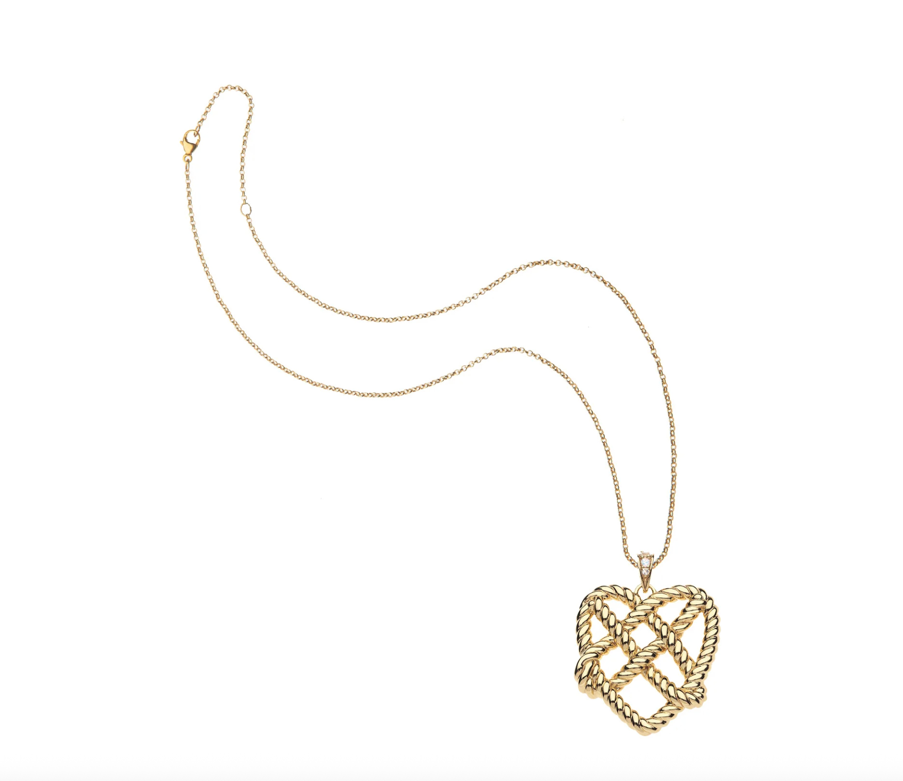 JANE WIN Love In A Knot Pendant w/ Rolo Chain