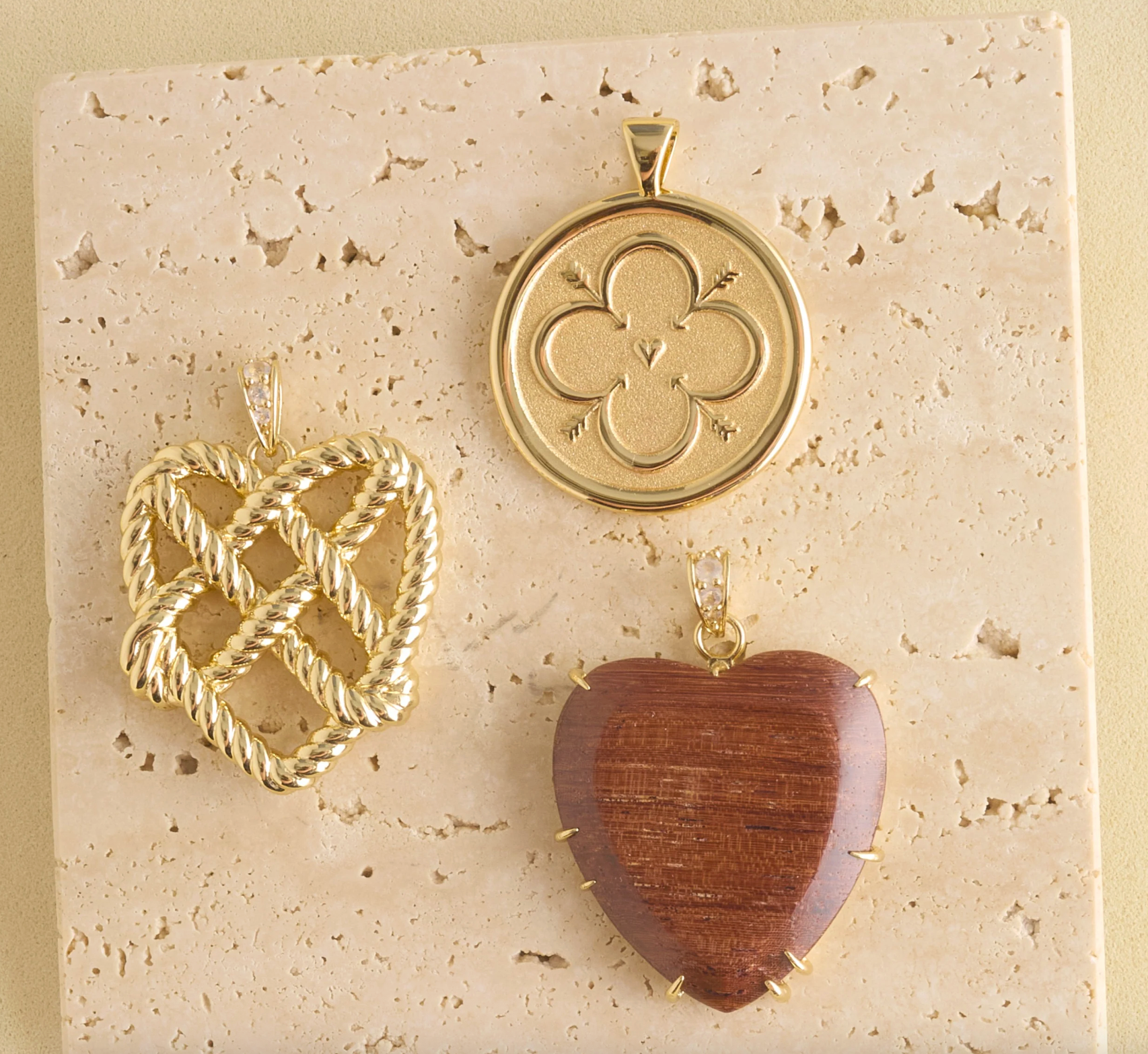 JANE WIN Love In A Knot Pendant w/ Rolo Chain
