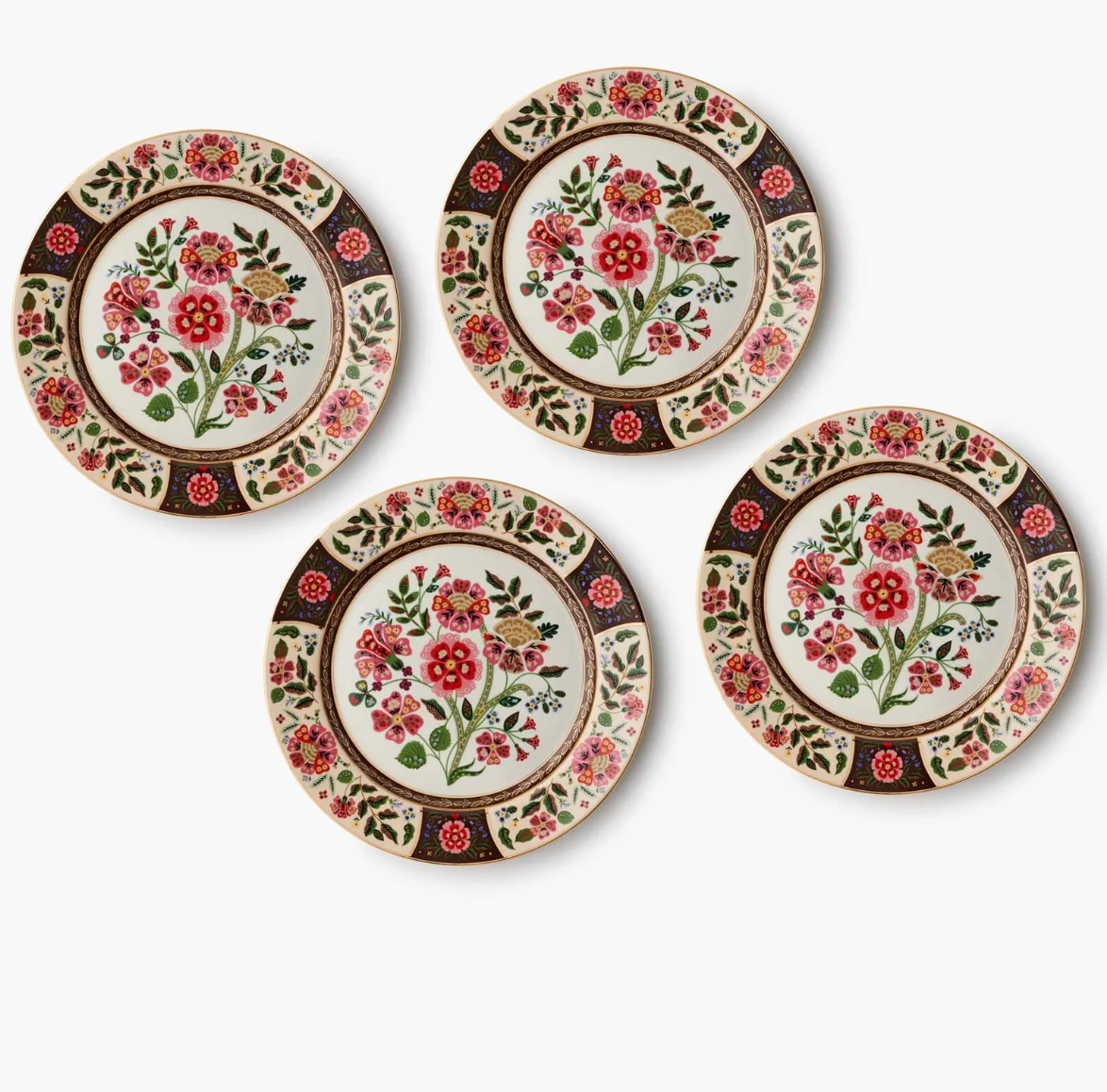RIFLE PAPER CO. Gracie Porcelain Dinner Plate Set