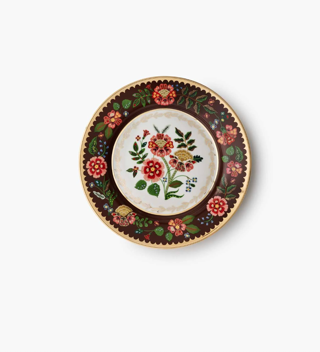 RIFLE PAPER CO. Gracie Porcelain Dessert Plate Set