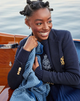 CHAPPY WRAP Harborview Herringbone Navy Original